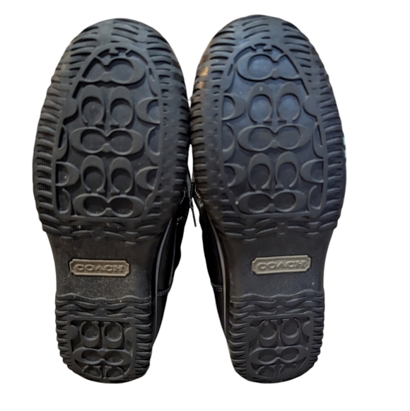 Coach Shaine Water Resistant Snow Boots size 7.5 Black Signature Print Preppy - Picture 7 of 9